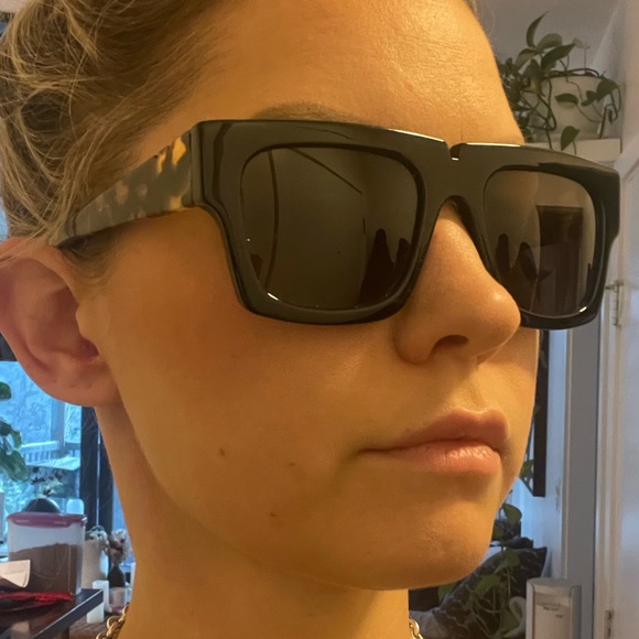 Celine look alike chunky black square sunglasses - Picture 4 of 5